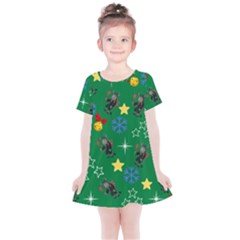 Krampus Kawaii Green Kids  Simple Cotton Dress by NerdySparkleGoth