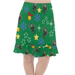 Krampus Kawaii Green Fishtail Chiffon Skirt