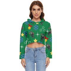 Krampus Kawaii Green Women s Lightweight Cropped Hoodie