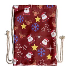 Santa Red Drawstring Bag (large)