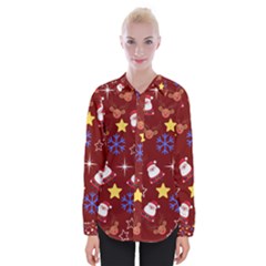 Santa Red Womens Long Sleeve Shirt