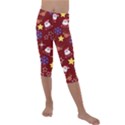 Santa Red Kids  Lightweight Velour Capri Leggings  View1