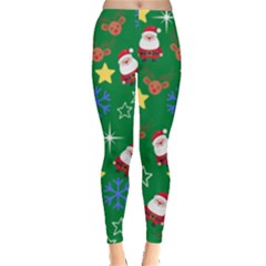 Santa Green Leggings  by NerdySparkleGoth