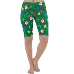 Santa Green Cropped Leggings  by NerdySparkleGoth