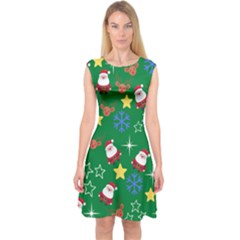 Santa Green Capsleeve Midi Dress