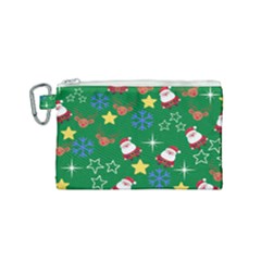 Santa Green Canvas Cosmetic Bag (small)