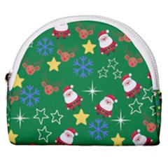 Santa Green Horseshoe Style Canvas Pouch