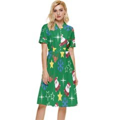 Santa Green Button Top Knee Length Dress by NerdySparkleGoth