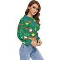 Santa Green Women s Lightweight Cropped Hoodie View3