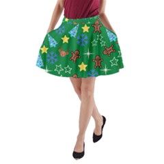 Gingy Green A-line Pocket Skirt by NerdySparkleGoth