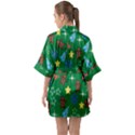 Gingy Green Half Sleeve Satin Kimono  View2