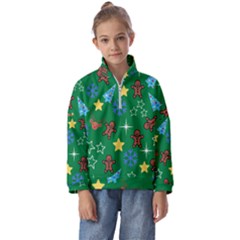 Gingy Green Kids  Half Zip Hoodie by NerdySparkleGoth