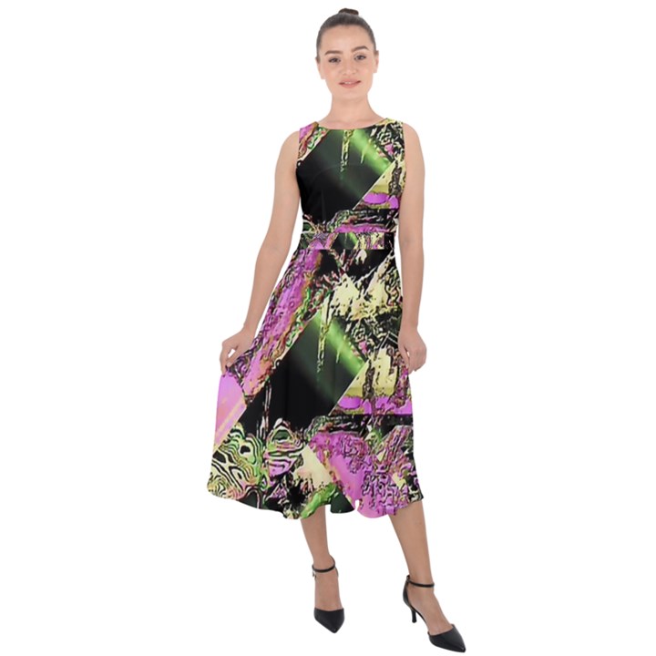 Paintball Nasty Midi Tie-Back Chiffon Dress