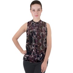 Shotgun Mandala Mock Neck Chiffon Sleeveless Top by MRNStudios