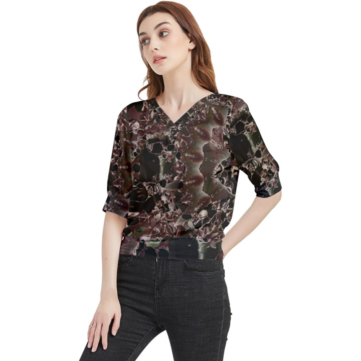 Shotgun Mandala Quarter Sleeve Blouse