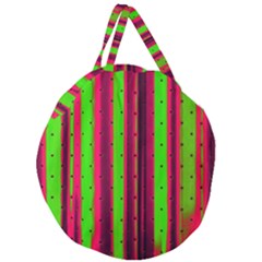 Warped Stripy Dots Giant Round Zipper Tote by essentialimage365