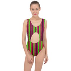 Warped Stripy Dots Center Cut Out Swimsuit by essentialimage365