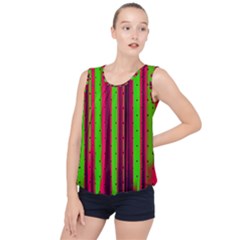 Warped Stripy Dots Bubble Hem Chiffon Tank Top by essentialimage365