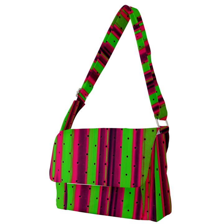 Warped Stripy Dots Full Print Messenger Bag (S)