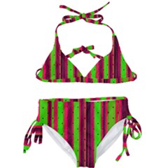 Warped Stripy Dots Kids  Classic Bikini Set by essentialimage365