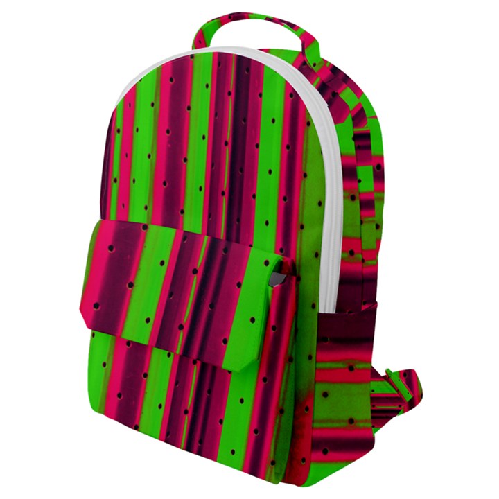 Warped Stripy Dots Flap Pocket Backpack (Small)