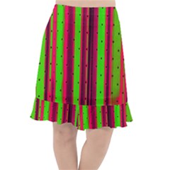 Warped Stripy Dots Fishtail Chiffon Skirt by essentialimage365