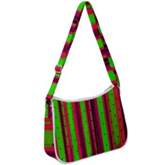 Warped Stripy Dots Zip Up Shoulder Bag by essentialimage365