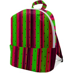 Warped Stripy Dots Zip Up Backpack by essentialimage365