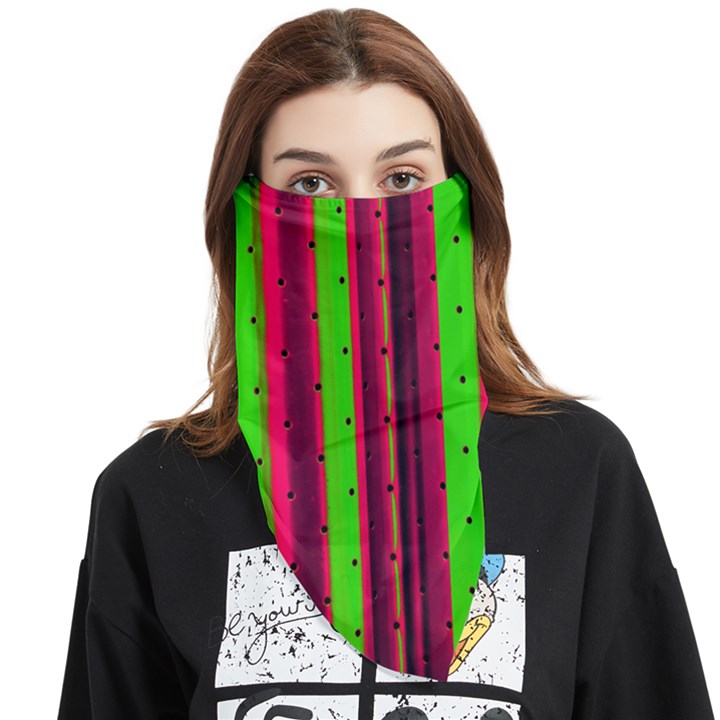 Warped Stripy Dots Face Covering Bandana (Triangle)