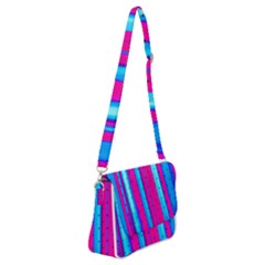 Warped Stripy Dots Shoulder Bag With Back Zipper by essentialimage365