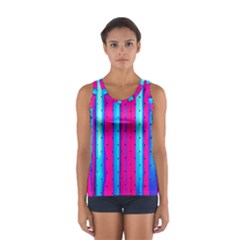 Warped Stripy Dots Sport Tank Top  by essentialimage365