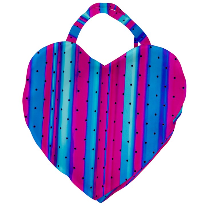 Warped Stripy Dots Giant Heart Shaped Tote