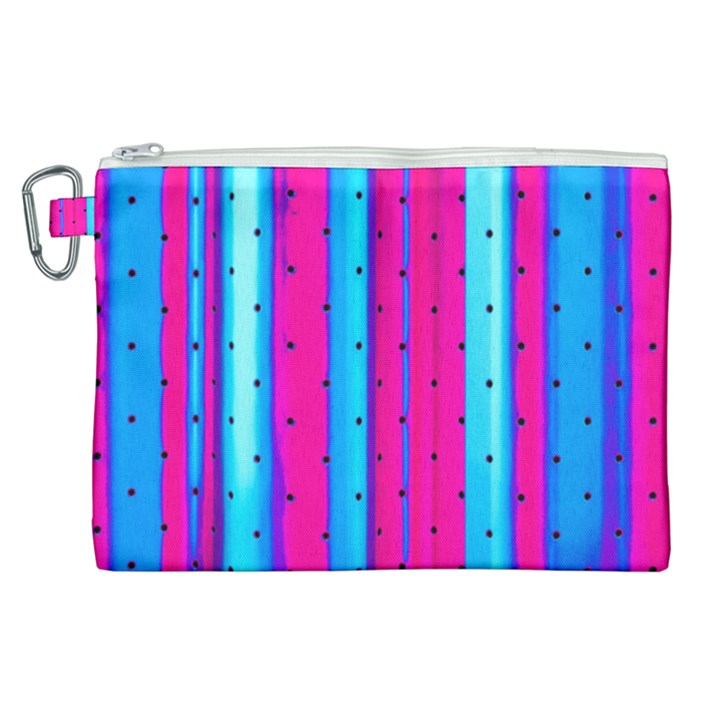 Warped Stripy Dots Canvas Cosmetic Bag (XL)