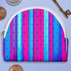 Warped Stripy Dots Horseshoe Style Canvas Pouch by essentialimage365