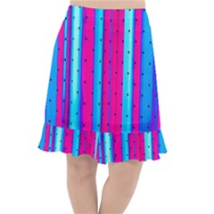 Warped Stripy Dots Fishtail Chiffon Skirt by essentialimage365