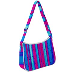 Warped Stripy Dots Zip Up Shoulder Bag by essentialimage365