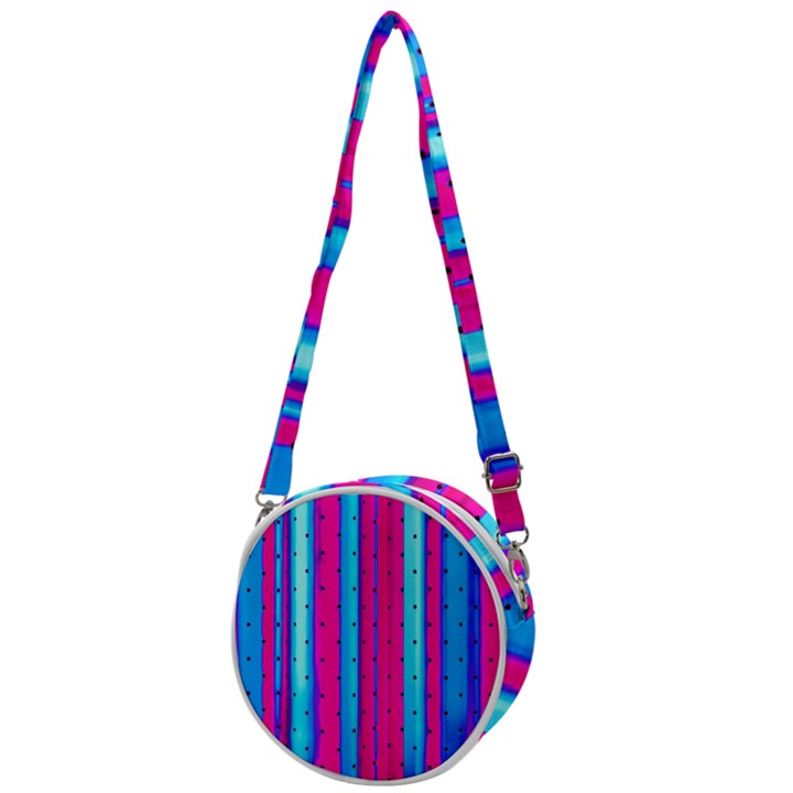 Warped Stripy Dots Crossbody Circle Bag