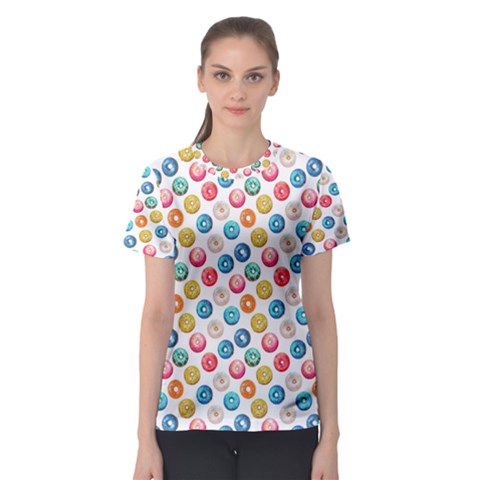 Multicolored Sweet Donuts Women s Sport Mesh Tee by SychEva