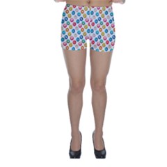 Multicolored Sweet Donuts Skinny Shorts by SychEva