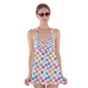 Multicolored Sweet Donuts Halter Dress Swimsuit  View1