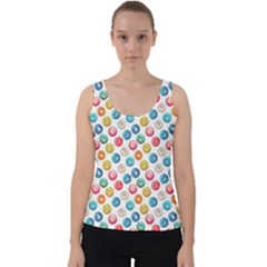 Multicolored Sweet Donuts Velvet Tank Top by SychEva