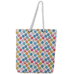 Multicolored Sweet Donuts Full Print Rope Handle Tote (large) by SychEva