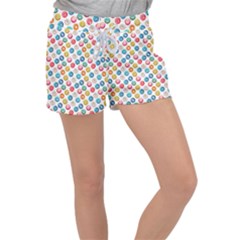 Multicolored Sweet Donuts Velour Lounge Shorts by SychEva