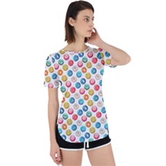 Multicolored Sweet Donuts Perpetual Short Sleeve T-shirt by SychEva