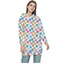 Multicolored Sweet Donuts Women s Long Oversized Pullover Hoodie View1