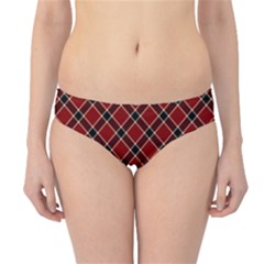 Dark Red Tartan, Retro Buffalo Plaid, Tiled Pattern Hipster Bikini Bottoms by Casemiro