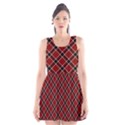 Dark red tartan, retro buffalo plaid, tiled pattern Scoop Neck Skater Dress View1