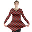 Dark red tartan, retro buffalo plaid, tiled pattern Long Sleeve Tunic  View1