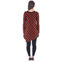 Dark red tartan, retro buffalo plaid, tiled pattern Long Sleeve Tunic  View2