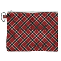 Dark Red Tartan, Retro Buffalo Plaid, Tiled Pattern Canvas Cosmetic Bag (xxl)